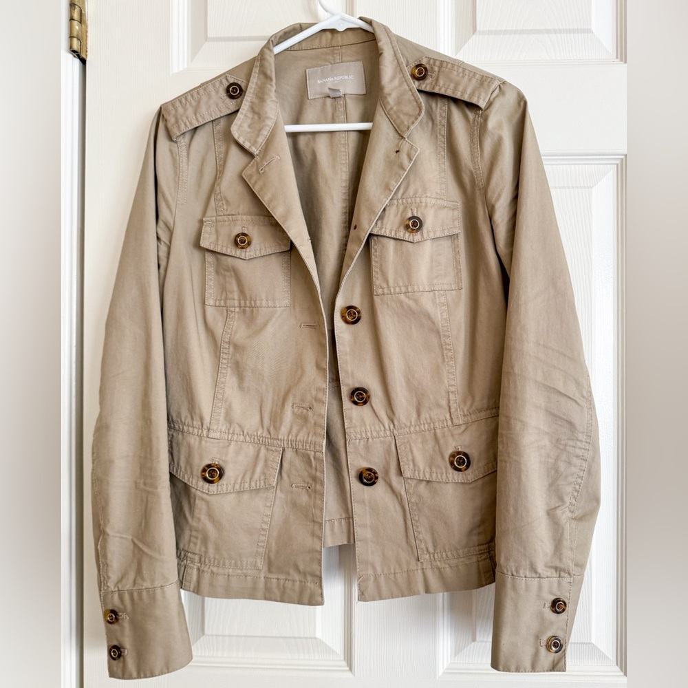 Banana Republic Khaki Military Utility Jacket S Gorpcore Safari Core